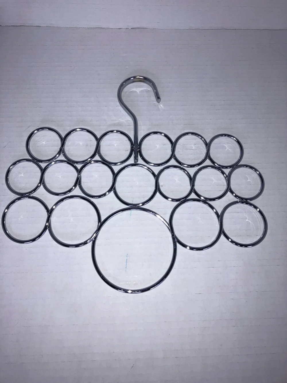 Chrome Multi-Ring Scarf and Accessory Hanger - Silver